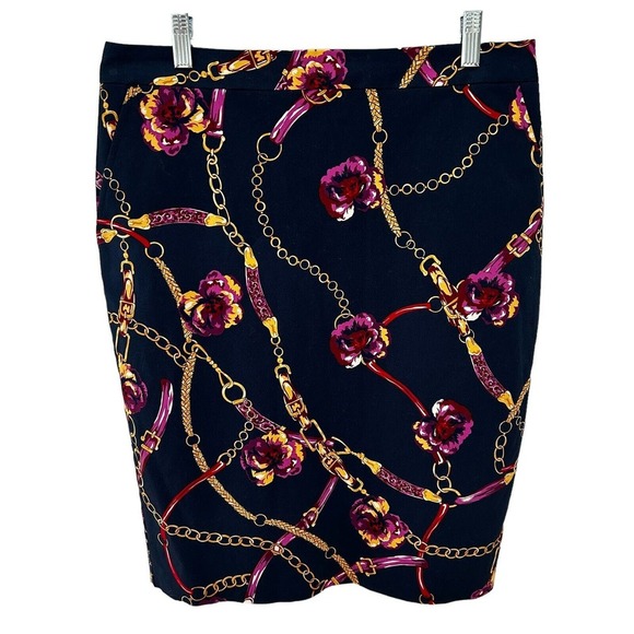 Charter Club Dresses & Skirts - CHARTER CLUB Women’s Navy, Pink, Gold Straight Pencil Lined Cotton Skirt Size 10